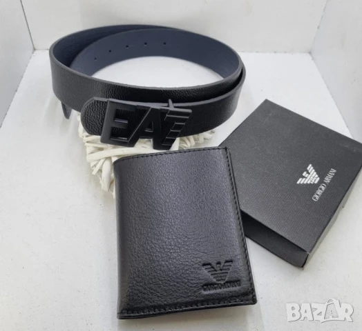 мъжки ръчно изработени портмонета от естествена кожа hugo boss emporio armani , снимка 5 - Портфейли, портмонета - 51091269