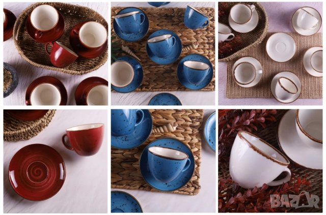 Комплект чаши за кафе и чай - 12 части - 200мл / Чаши за кафе / Чаши за чай