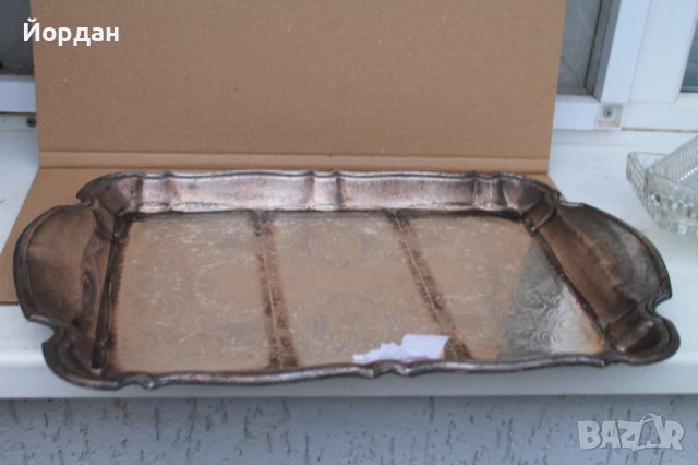 Посребрен поднос със стъклени купи, снимка 4 - Антикварни и старинни предмети - 40281783