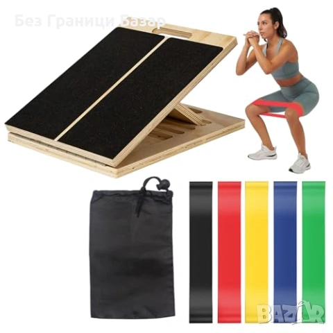 Нова Регулируема дъска за прасци глезени и разтягане с 5 ластика за спорт