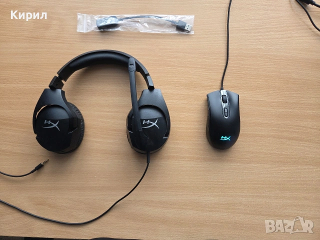 Комплект HyperX мишка + слушалки , снимка 2 - Клавиатури и мишки - 54214452