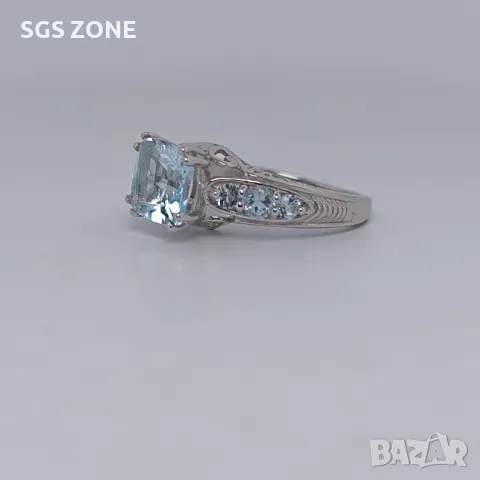 Сребърен Пръстен с Топаз, Аметист, Гранат, снимка 6 - Пръстени - 50311232