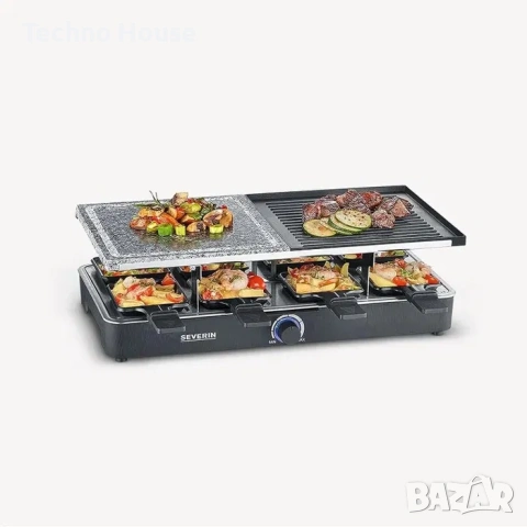 Грил плоча от камък и скара Severin RG 2371 Раклет 1400W