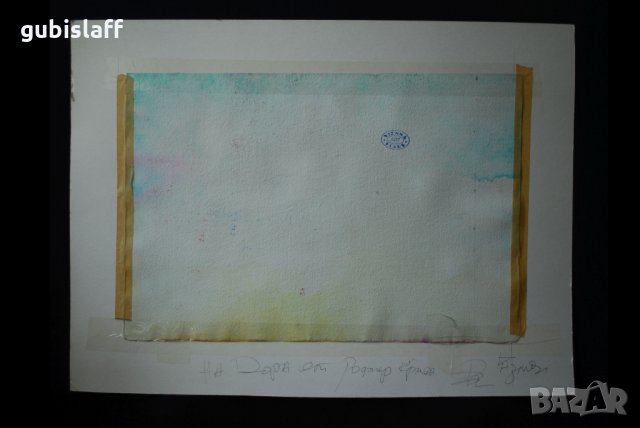 Стара картина, акварел, худ. Роджър Краев (1945-2022), снимка 4 - Картини - 31391369