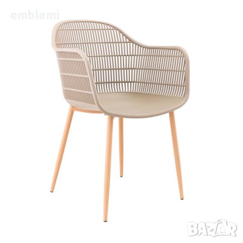 Стол градински трапезен Berry Бежав с кафеви крака