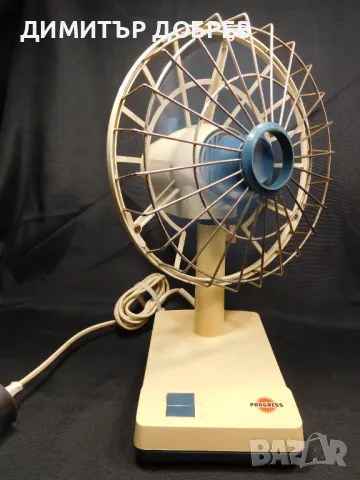 СТАР РЕТРО ОСЦИЛАТОРЕН НАСТОЛЕН/СТЕНЕН ВЕНТИЛАТОР PROGRESS GERMANY, снимка 2 - Антикварни и старинни предмети - 49447458