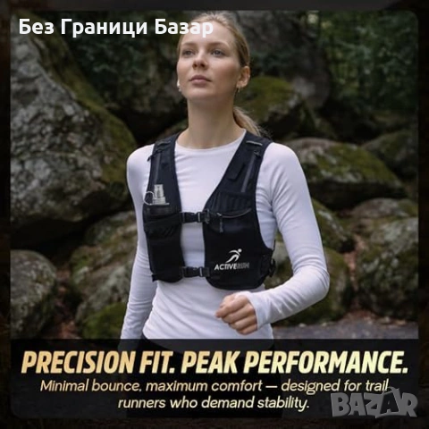 Нова лека Спортна жилетка за бягане с бутилка 500 мл и джоб за телефон, снимка 5 - Други спортове - 54132911