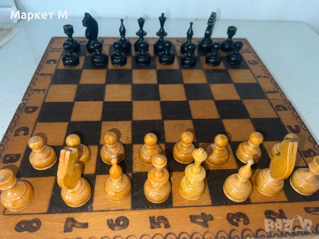 Шах с дървени фигупи, снимка 2 - Други спортове - 55734393