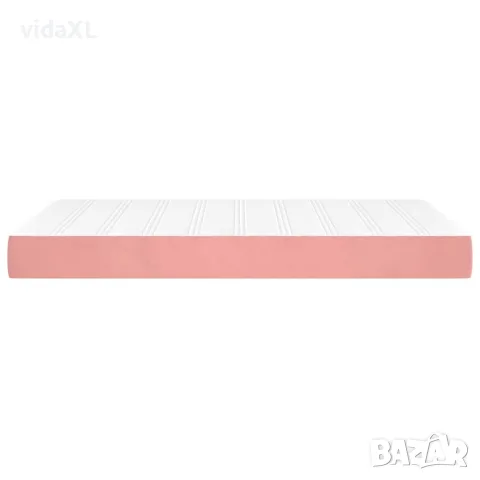 vidaXL Матрак за легло с покет пружини средна твърдост розов 120x200x20 см кадифе, снимка 4 - Матраци - 56147256