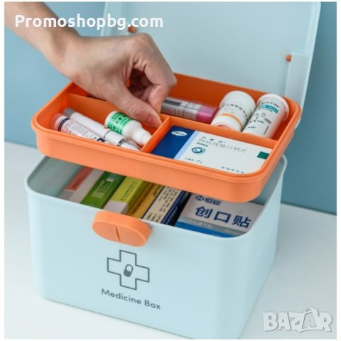 Органайзер за лекарства, аптечка, кутия за лекарства, контейнер за лекарства- СИН / БЯЛ / РОЗОВ, снимка 6 - Кутии за съхранение - 42077521