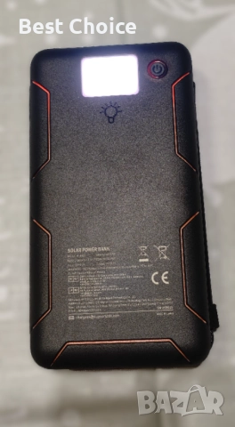 Соларна, бързозарядна батерия Hiluckey 25000mAh модел HI-S025 с фенер, снимка 5 - Външни батерии - 52728412