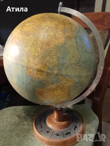 глобус метал дърво,зодии 48/38 см