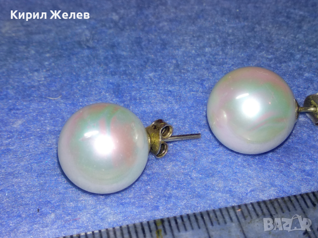 ПРЕКРАСНИ ПЕРЛЕНИ СРЕБЪРНИ ОБЕЦИ СРЕБРО 925 с ГОЛЯМА ИСТИНСКА КУЛТИВИРАНА ЯПОНСКА ПЕРЛА 43762, снимка 12 - Обеци - 44661761
