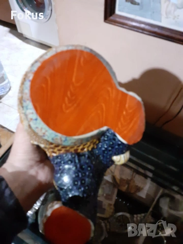 Сатцума Satsuma Kutani Стар порцелан фигура дракон, куче фу, снимка 5 - Антикварни и старинни предмети - 53357603