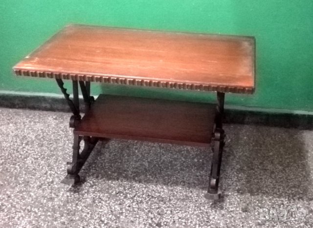 Стара масивна масичка за кафе от ковано желязо, снимка 1