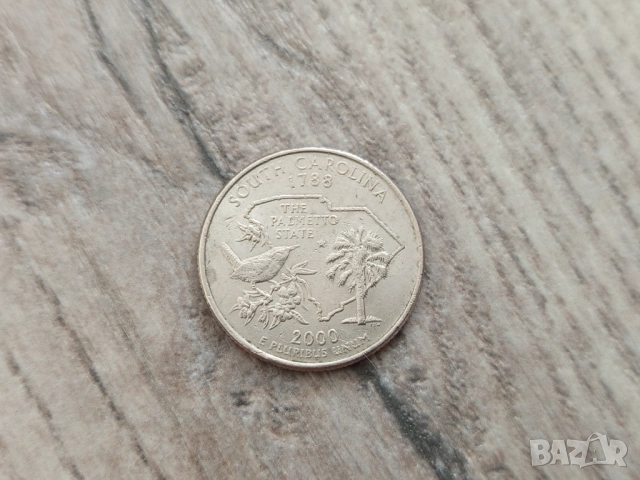 Монета 2000 Съединени Щати Washington Quarter - 25 Cents (The palmetto state, South Carolina)
