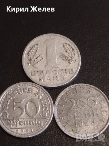 Три монети марки, пфенинг ГДР, Ваймарска република Германия за КОЛЕКЦИОНЕРИ 30270, снимка 1 - Нумизматика и бонистика - 44307045
