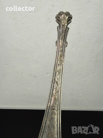 Стара дебело посребрена щипка за лед / сладки. №7780, снимка 10 - Антикварни и старинни предмети - 52876980