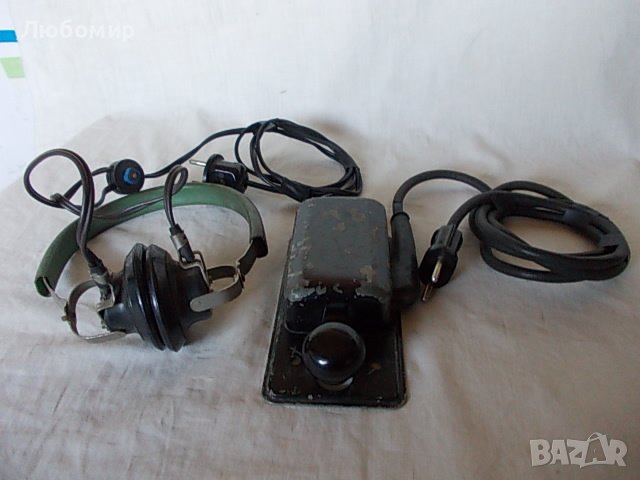 Стар морзов ключ и слушалки ММ-3, снимка 1 - Антикварни и старинни предмети - 38382816