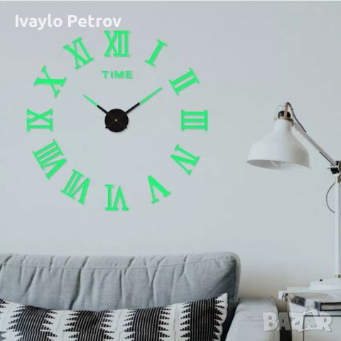 Луминисцентен стенен  часовник римски цифри, снимка 3 - Стенни часовници - 37433735