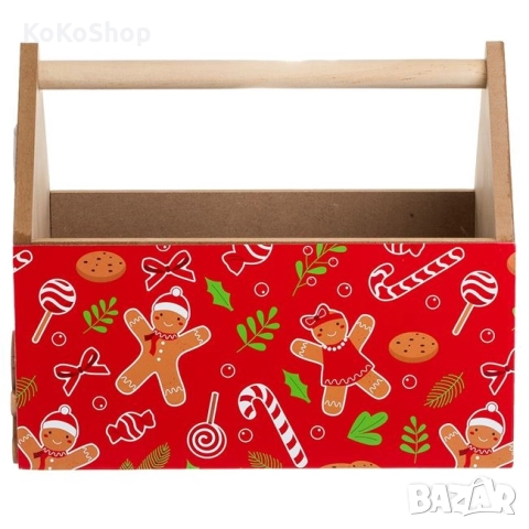 Коледна щайга-25x15x20 см./дървена щайга, снимка 3 - Декорация за дома - 52321236