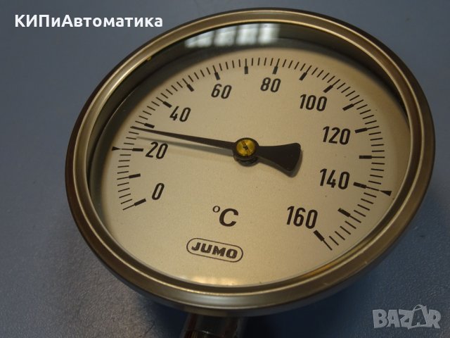 биметален термометър JUMO thermometer ф100mm, 0/+160°C, 0/+200°C, L-85mm, снимка 3 - Резервни части за машини - 35180837