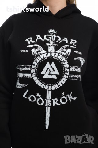 Нов дамски суичър с трансферен печат Рагнар Лодброк, сериала Викинги, снимка 2 - Суичъри - 37007502