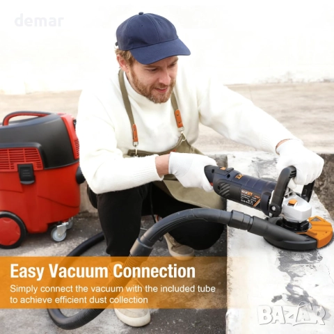 MAXXT Ъглошлайф за бетон, шлайфмашина с диск 12,5 см, 1000-8500 об/мин, снимка 5 - Ъглошлайфи - 52692624