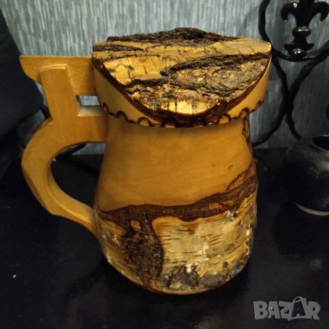 Дървена кана  ( халба ) за бира от бреза  разпродажба 