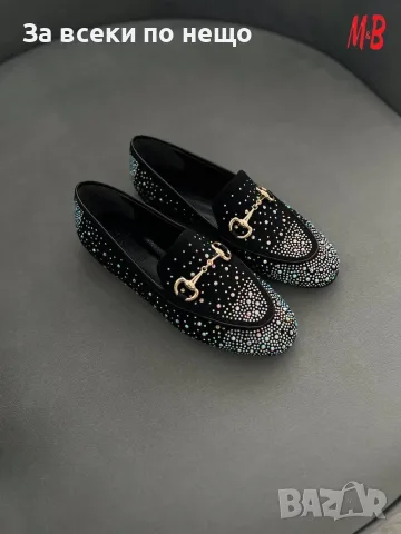 Gucci Дамски Ежедневни Обувки Тип Мокасини С Кристали🥿Дамски Обувки С Камъни Гучи-5 Цв. Код SEM-361