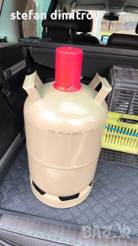 газова бутилка за битова газ с ъглов кран 11килограма , снимка 3 - Газови котлони - 52889765