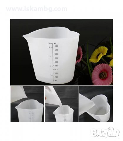 СИЛИКОНОВА МЕРИТЕЛНА ЧАША/МЕНЗУРА, 500 МЛ. - код 2771, снимка 6 - Аксесоари за кухня - 33919010