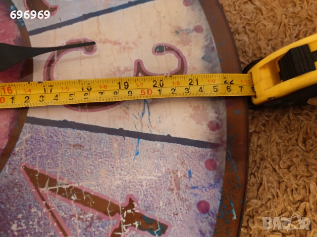 Голям стъклен  стенен часовник 57см., снимка 3 - Стенни часовници - 52109555