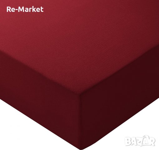 Долен чаршаф с ръб от микрофибър AmazonBasics, бордо, 135 x 190 x 30 cm, снимка 1 - Спално бельо - 37672807