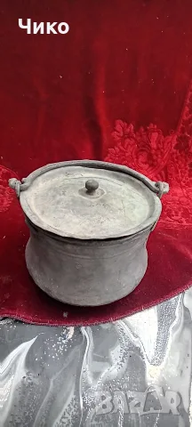 Малко медно котле с капак, снимка 2 - Антикварни и старинни предмети - 55788307
