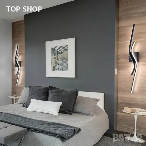 EIDISUNY LED стенна лампа, вътрешна модерна креативна, 80 см 26 W (студена бяла светлина), снимка 8 - Лед осветление - 49545391