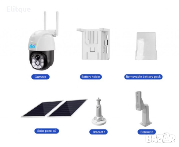Комплект камера за видеонаблюдение с двоен соларен панел VC8PT-W, снимка 2 - Други - 52851788