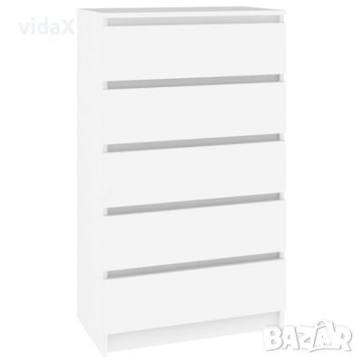 vidaXL Скрин с чекмеджета, бял, 60x36x103 см, инженерно дърво（SKU:823016, снимка 1