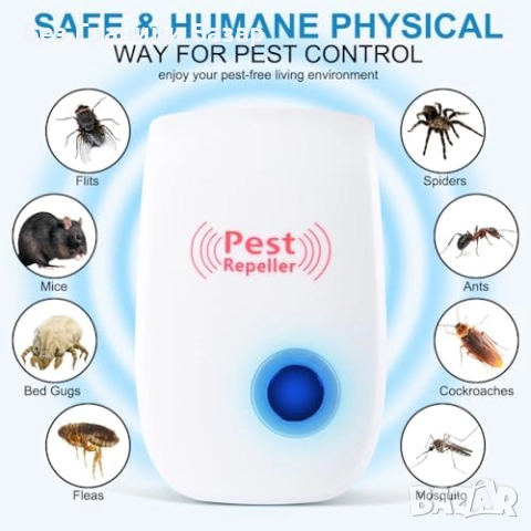 Нови 6 броя Мощен ултразвуков репелер срещу мишки, плъхове, хлебарки и комари, снимка 3 - Други стоки за дома - 52378489