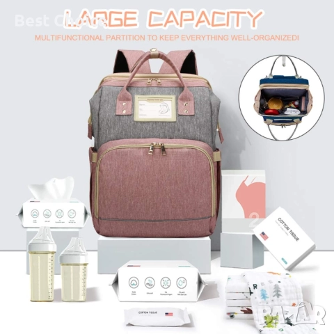 МНОГОФУНКЦИОНАЛНА РАНИЦА за принадлежности с попивалник и кошара, снимка 2 - Раници - 52584851