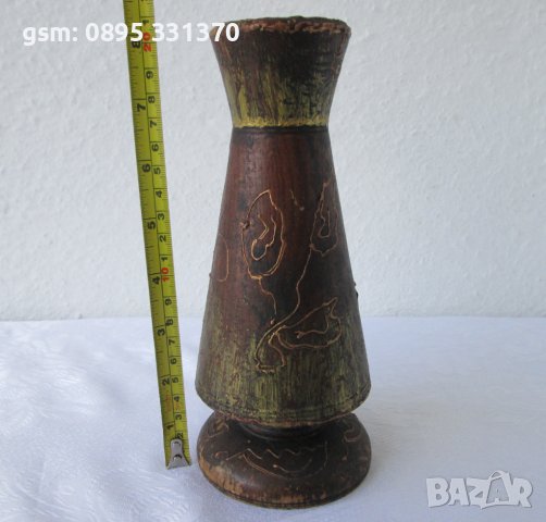 Дървена ваза, стара, снимка 2 - Вази - 40211744