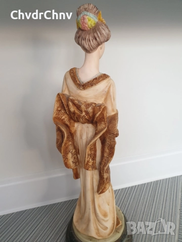 ARNART статуетка мраморен резин 41см-4kg/американска фигура на гейша-японка с цветя, снимка 8 - Статуетки - 52973394