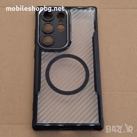 Samsung Galaxy S24 Ultra гръб MagSafe удароустойчив CARBON 