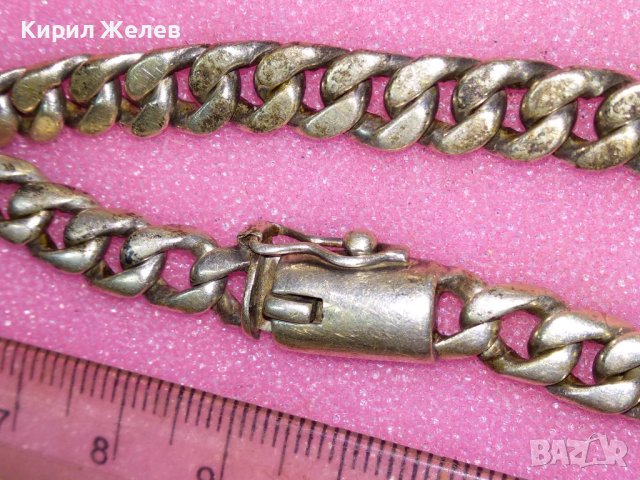 СТИЛНА СРЕБЪРНА ГРИВНА СРЕБРО 925 ВИНТИДЖ ПЛЕТКА / ЗАКОПЧАЛКАТА ИМА НУЖДА от ЛЕК РЕМОНТ! 43244, снимка 5 - Гривни - 44394047