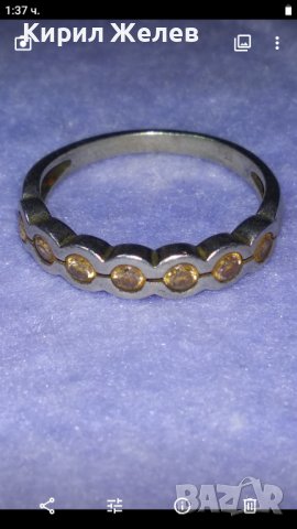 Стар СКЪПОЦЕНЕН СРЕБЪРЕН ПРЪСТЕН СРЕБРО 925 АНГЛИЯ с ЮВЕЛИРНО ФАСЕТИРАН ЖЪЛТ ЗЛАТЕН ТОПАЗ 39895, снимка 3 - Пръстени - 42638207