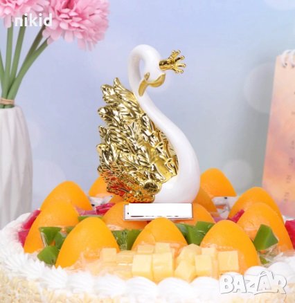 Красив лебед голяма пластмасова фигурка украса декор за торта и др., снимка 7 - Други - 29556413