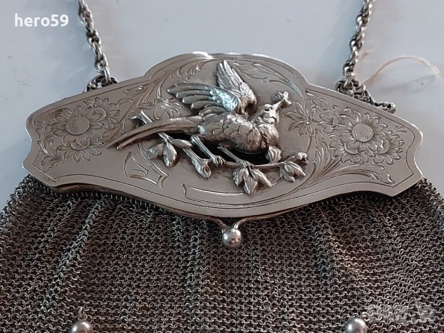 Сребърна дамска чантичка(уникат-сребро 800 проба), снимка 6 - Антикварни и старинни предмети - 38527562