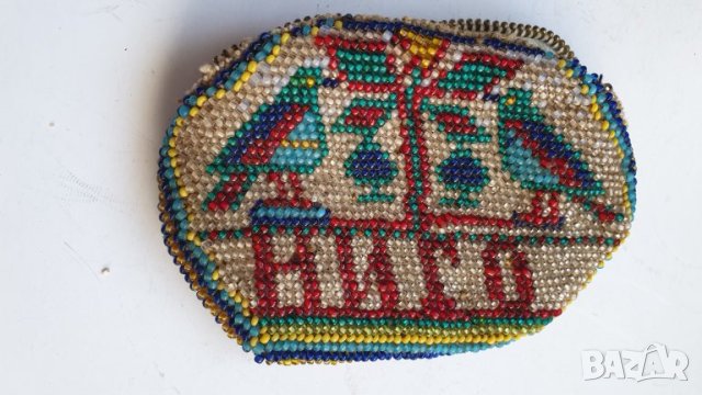 Старо дамско протмоне със стъклени мъниста 1909 година, снимка 5 - Антикварни и старинни предмети - 42830491