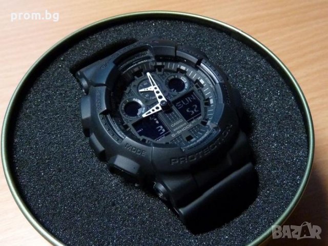 Мъжки часовник Casio G-SHOCK GA-100, черен, червен, внос от Германия, снимка 2 - Други - 31351977