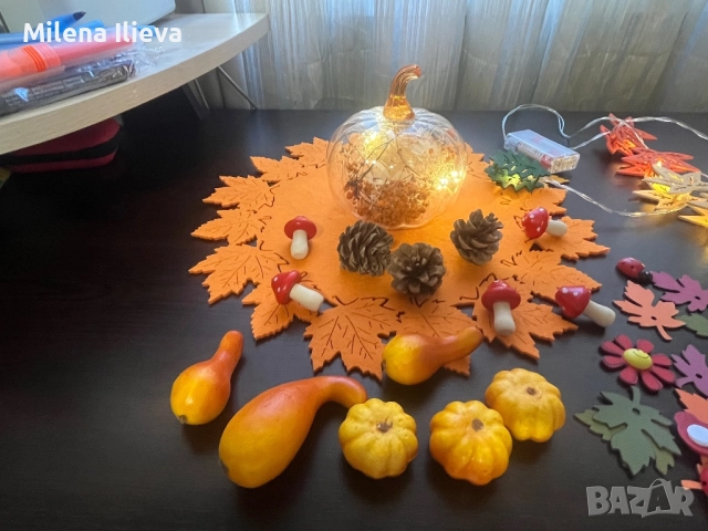 🎃 Есенна украса – пълен комплект с лампички и декорации 🍂, снимка 4 - Декорация за дома - 52104795